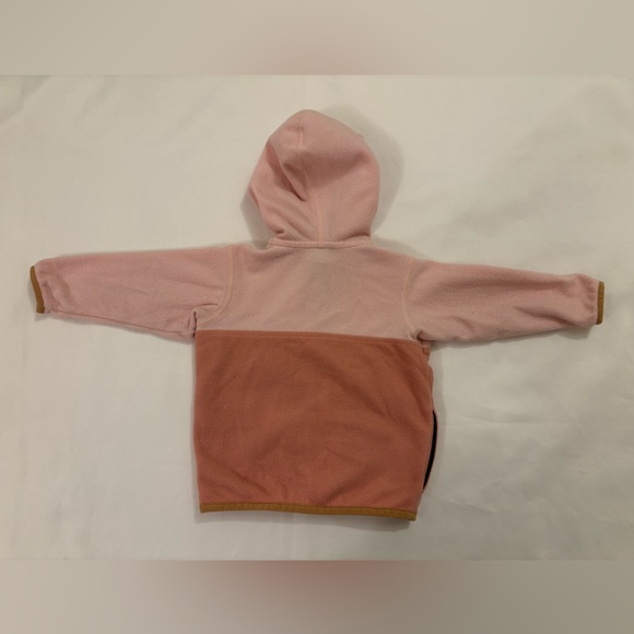 Patagonia baby micro D snap-T fleece jacket pink and yellow 6-12m baby girl - Picture 4 of 13